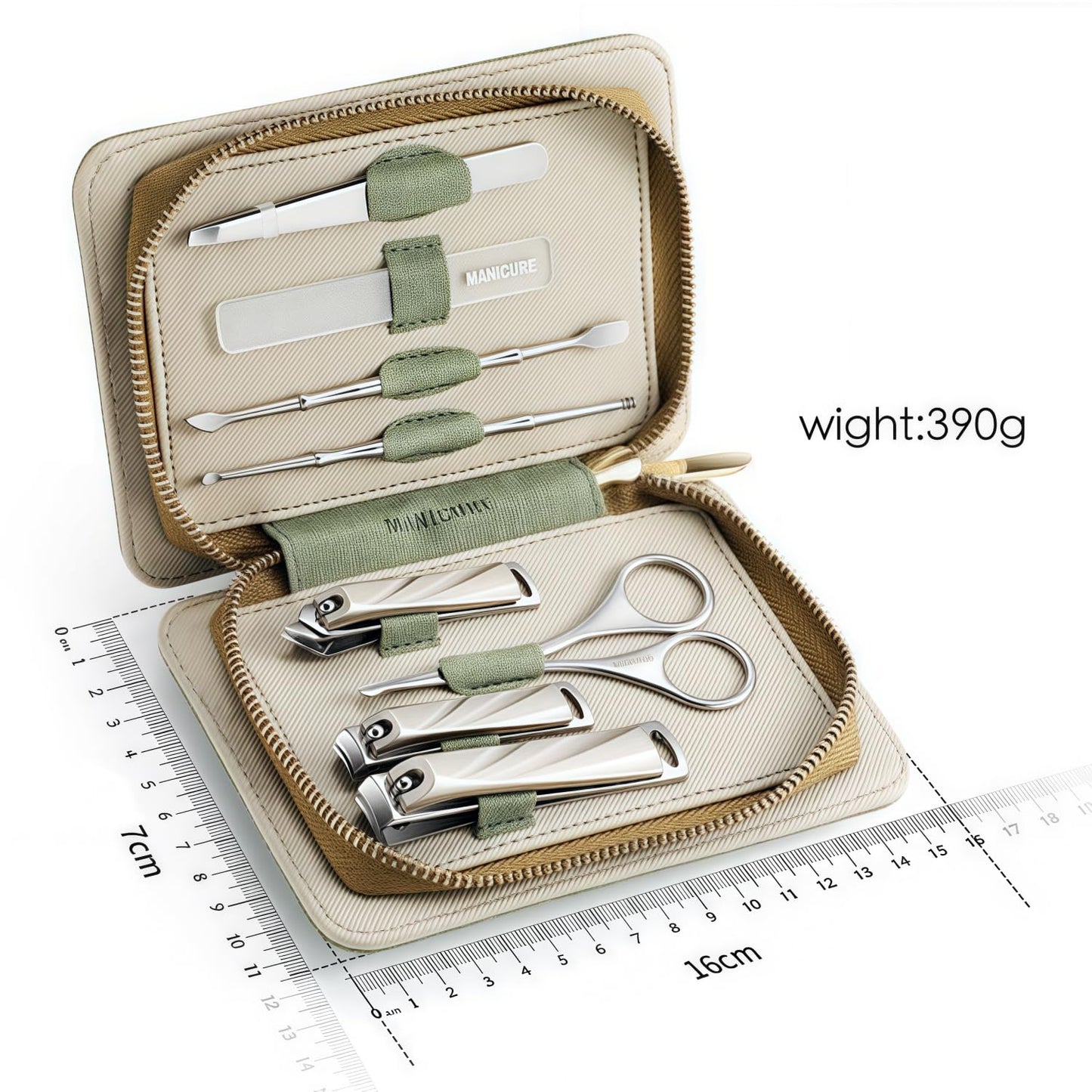 HAPPITON 8-Piece Manicure Pedicure Set-Stainless Steel Nail Clippers Toenail Fingernail Cutters with Travel Case Complete Grooming Kit (Blue)
