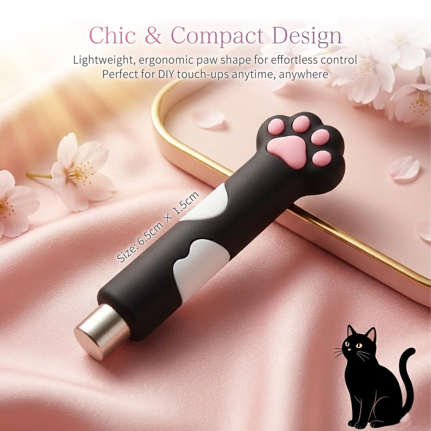 Sun&Beam Nails Cat Paw Magnet Stick for Cat Eye Gel Nail Art Tool with Heart & Bunny Light Effects (Gray)
