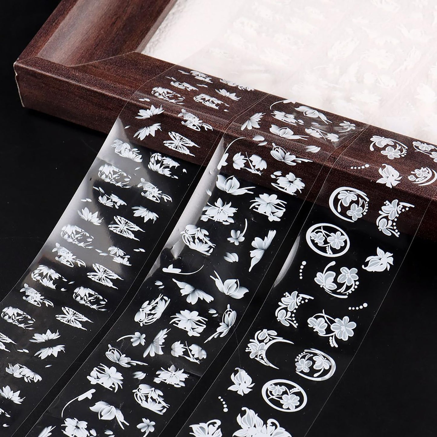 10 Rolls Flower Nail Foils Transfer Nail Art, White Flowers Nail Foil Transfer Stickers Spring Summer Nail Design Stickers Cute Floral Butterfly Nail Art Foils Decals DIY Manicure Supplies for Women