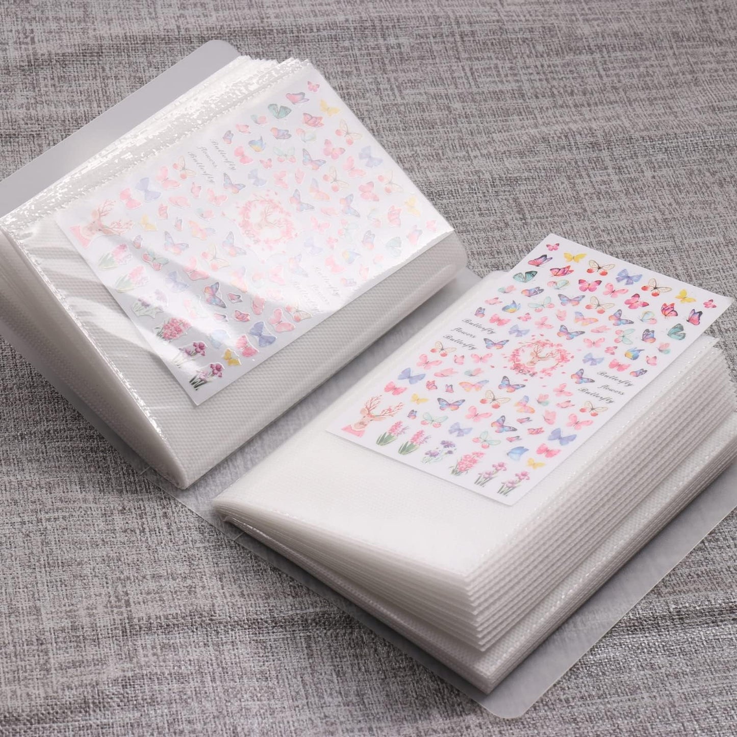Nail Art Stickers Organizers Storage 100 Slots Empty Nail Decals Book Binder for Nail Art Supplies DIY Stickers Display Holder Collecting Album Nail Organizers Tools