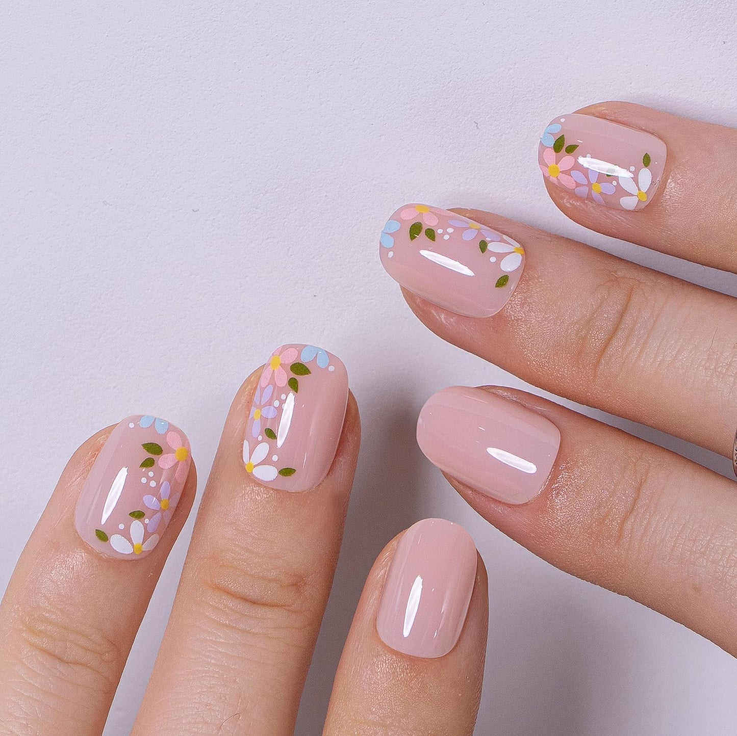 CurvLife Press On Nails Extra Short – Soft Gel Oval Fake Nails, Reusable Glue On Nail Kit with Adhesive Tabs, Natural Fit & Salon-Quality for Women & Girls (Petal Whisper)