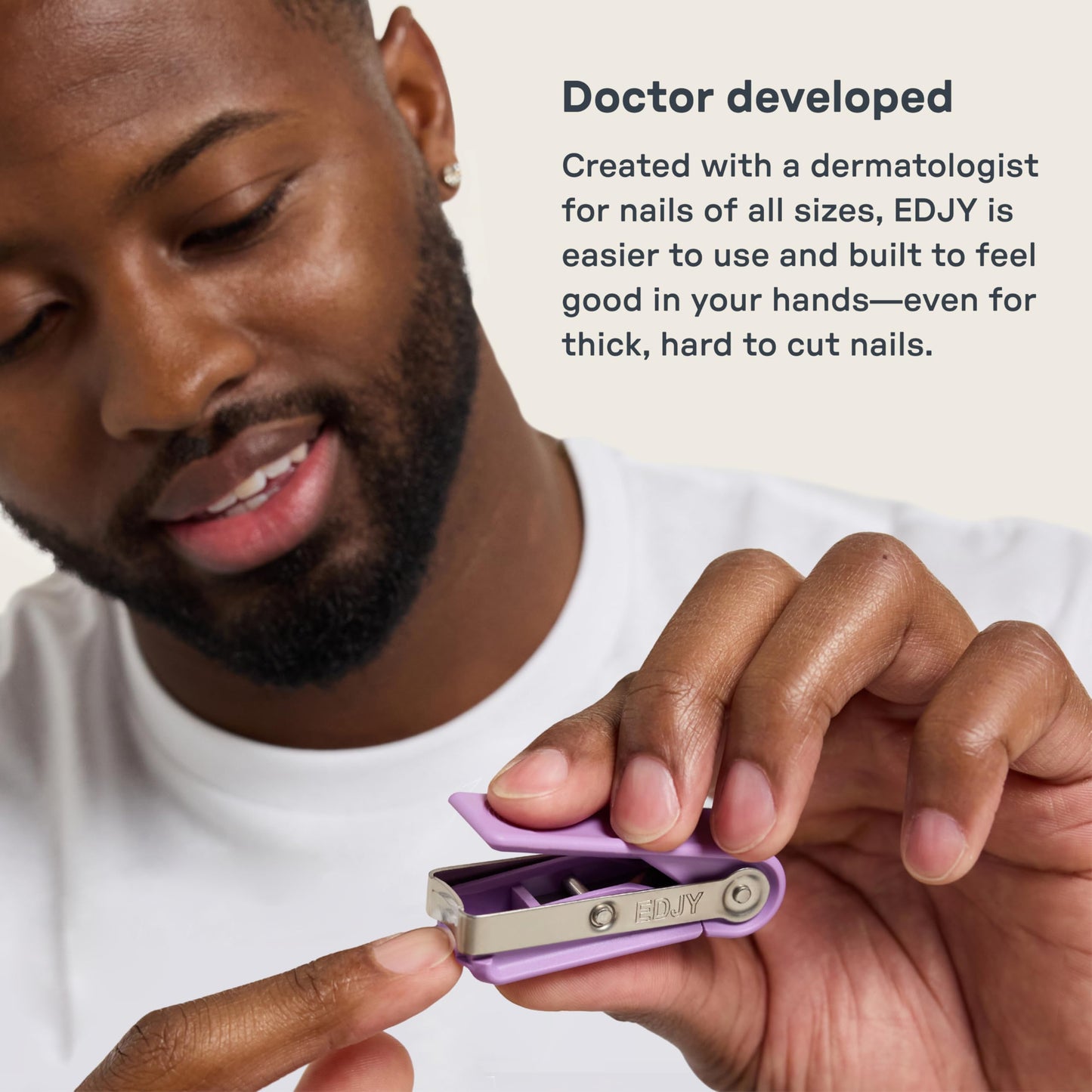 EDJY Fingernail Cutter - Precision Stainless Steel Nail Cutter for Fingernails | Sharp Blade, Ergonomic Design, Durable & Rust-Resistant | Ideal for Men and Women | Black
