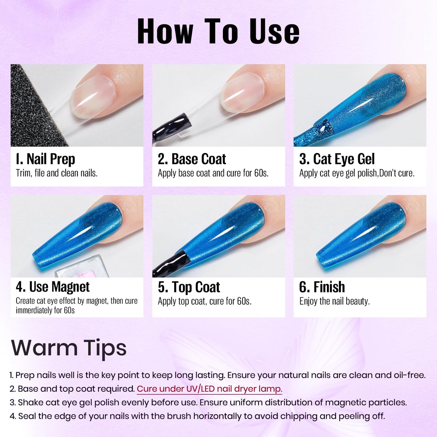 MIZHSE Cat Eye Gel Nail Polish, Neon Magnetic Gel Polish with Magnet Stick, Summer Colors Hot Pink Green Soak Off Nail Art Manicure Salon Home DIY Gift for women