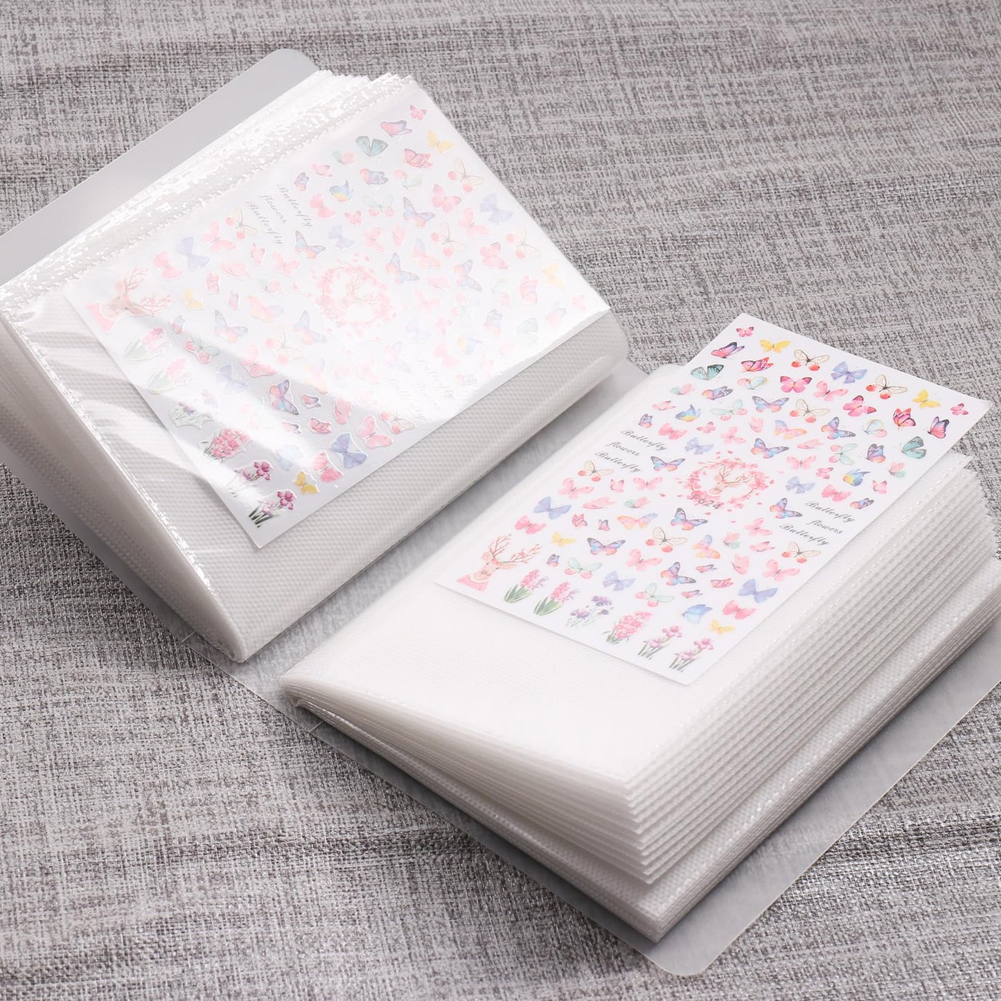 Nail Art Stickers Organizers Storage 100 Slots Empty Nail Decals Book Binder for Nail Art Supplies DIY Stickers Display Holder Collecting Album Nail Organizers Tools