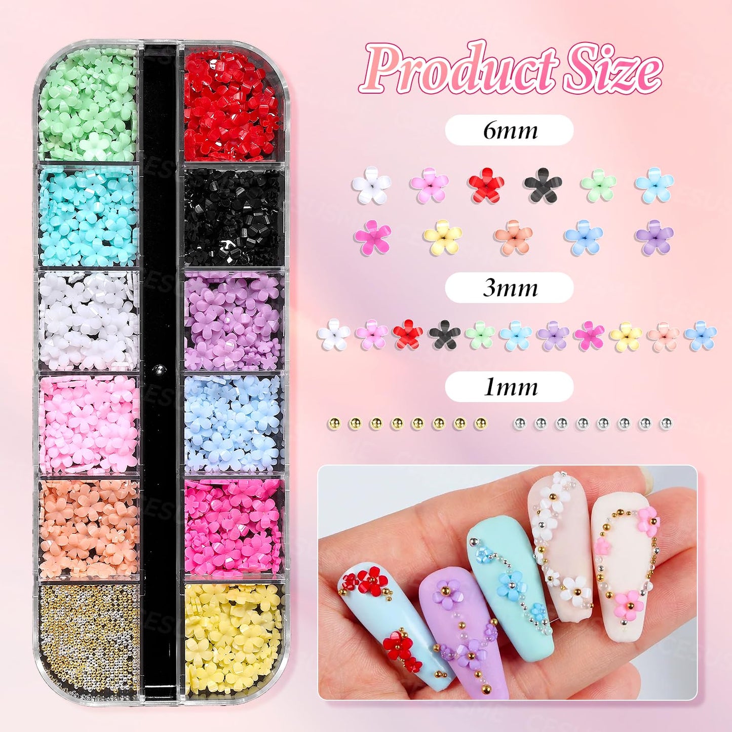 3 Boxes Bow Flower Nail Charms, 3D Color Flowers Nail Bows Charms for Nails Art, Polar Butterfly Bowknot Nail Art Charms, White Rose Flower Charms for Nail Art Jewels Supplies DIY Craft