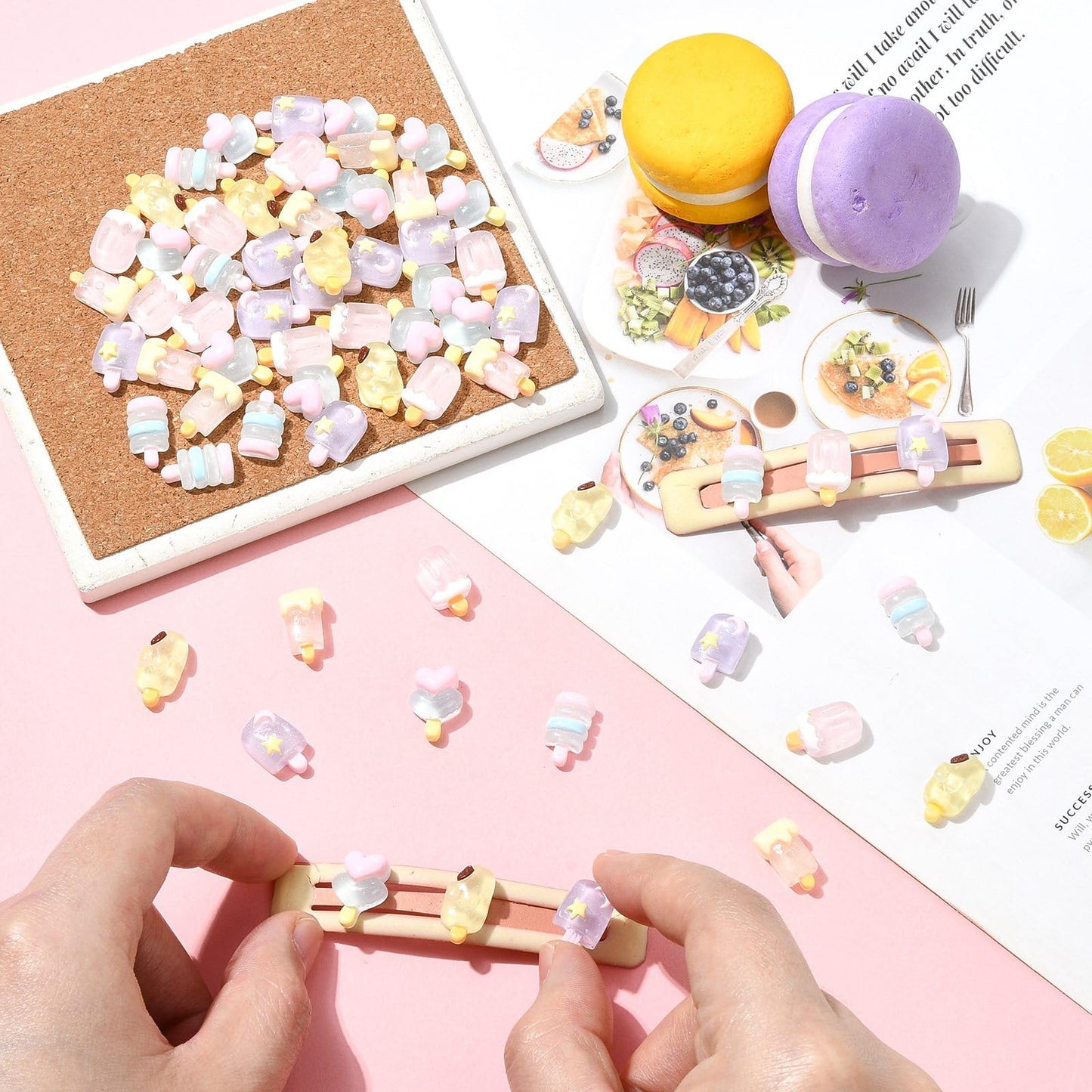 Gythara Luminous Ice Cream Resin Cabochons, Sweet Dessert Food Nail Flatback Charms for DIY Jewelry, Embellishment, Phone, Art, Craft Accessories, Nail Decor, 100 pcs