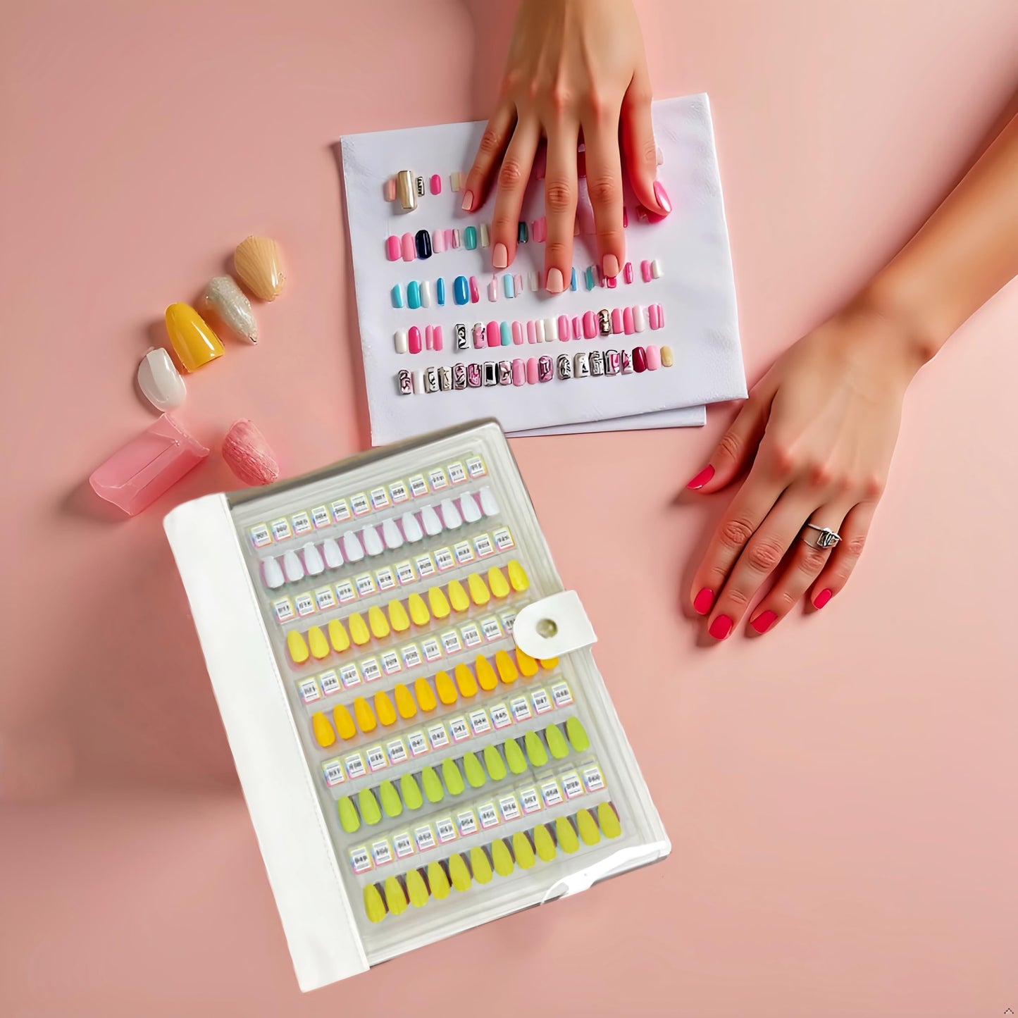 Magnetic Nail Swatches Book, 120/240 Nail Polish Colors Display Book, Special Swatches Display Board, Wear-resistant Nail Storage Album, Nail Art Palette (Orange 120pcs)