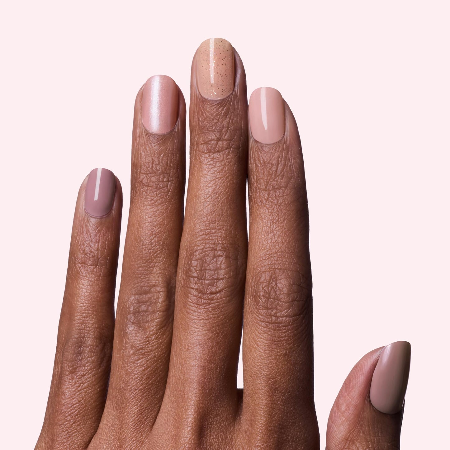 Dashing Diva Gloss Nail Strips 5-in-1 Kit - Best of Nudes - UV Free, Chip Resistant, Long Lasting Gel Nail Stickers - Contains 110 wraps, 5 prep pads, 2 nail files