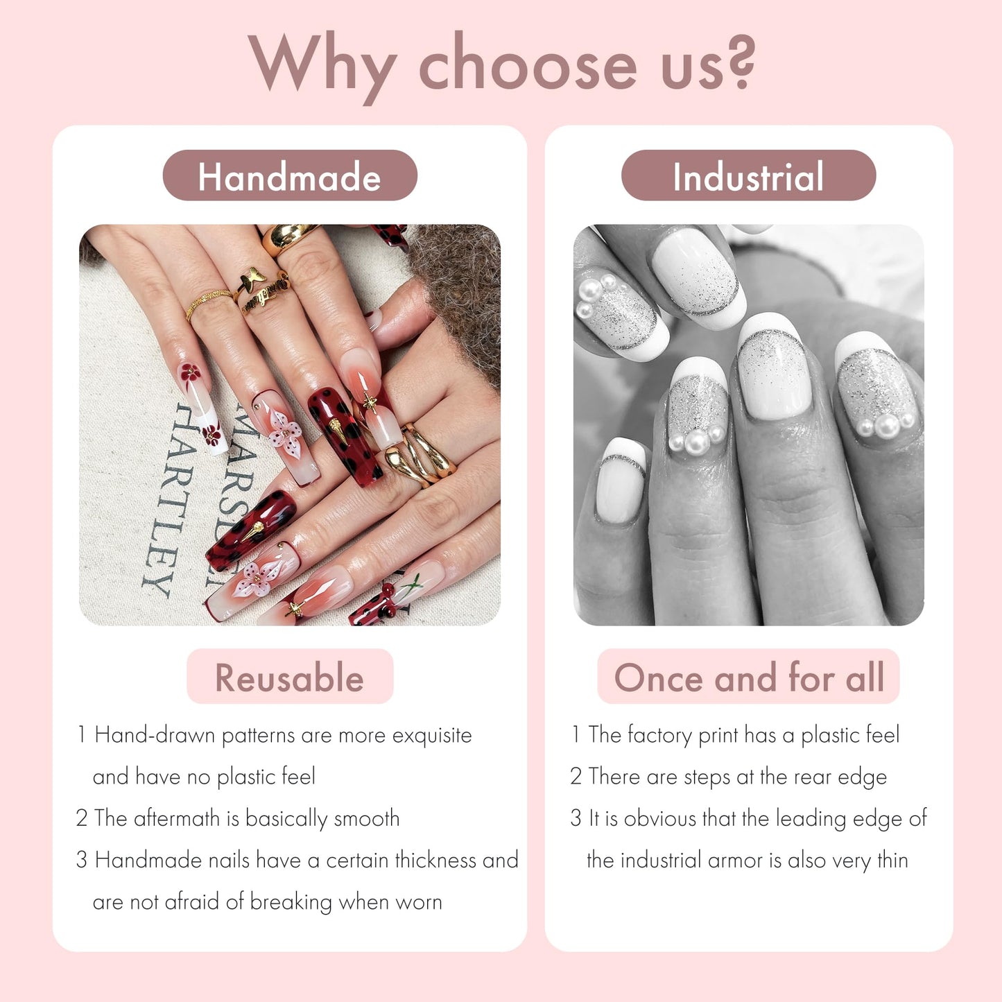 Rouge Sonata 10pcs Press On Nails for Women, Crimson Floral Golden Accent Acrylic UV Gel Wearable Nails, Korean Style Wine Red Gradient Cherry Blossom Fake Nails Set (Dark red, S)