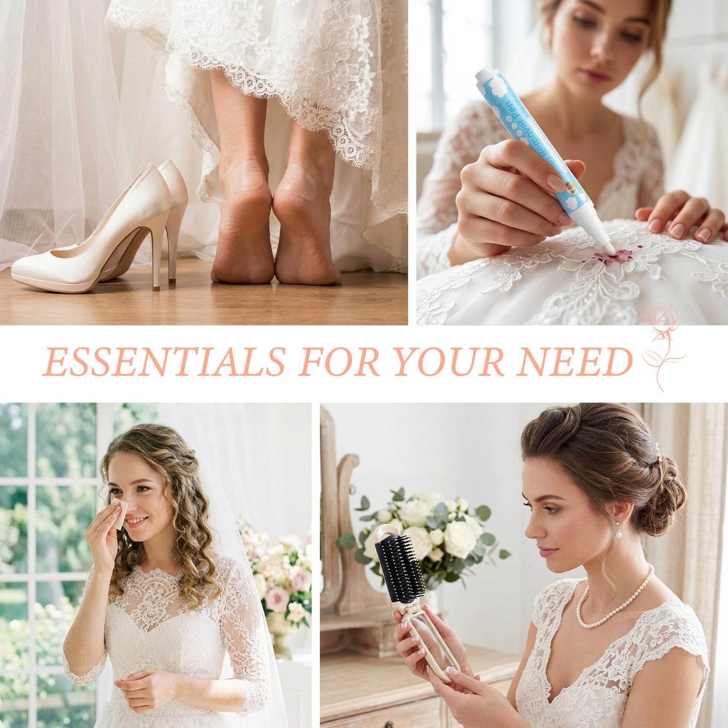 Defresit Women's Wedding Emergency Kit for Bride - Bridal Emergency Survival Kit with 30+ Essentials, Makeup Bag, Manicure Set, Sewing Set & More for Wedding Day, Travel & Daily Use (White)