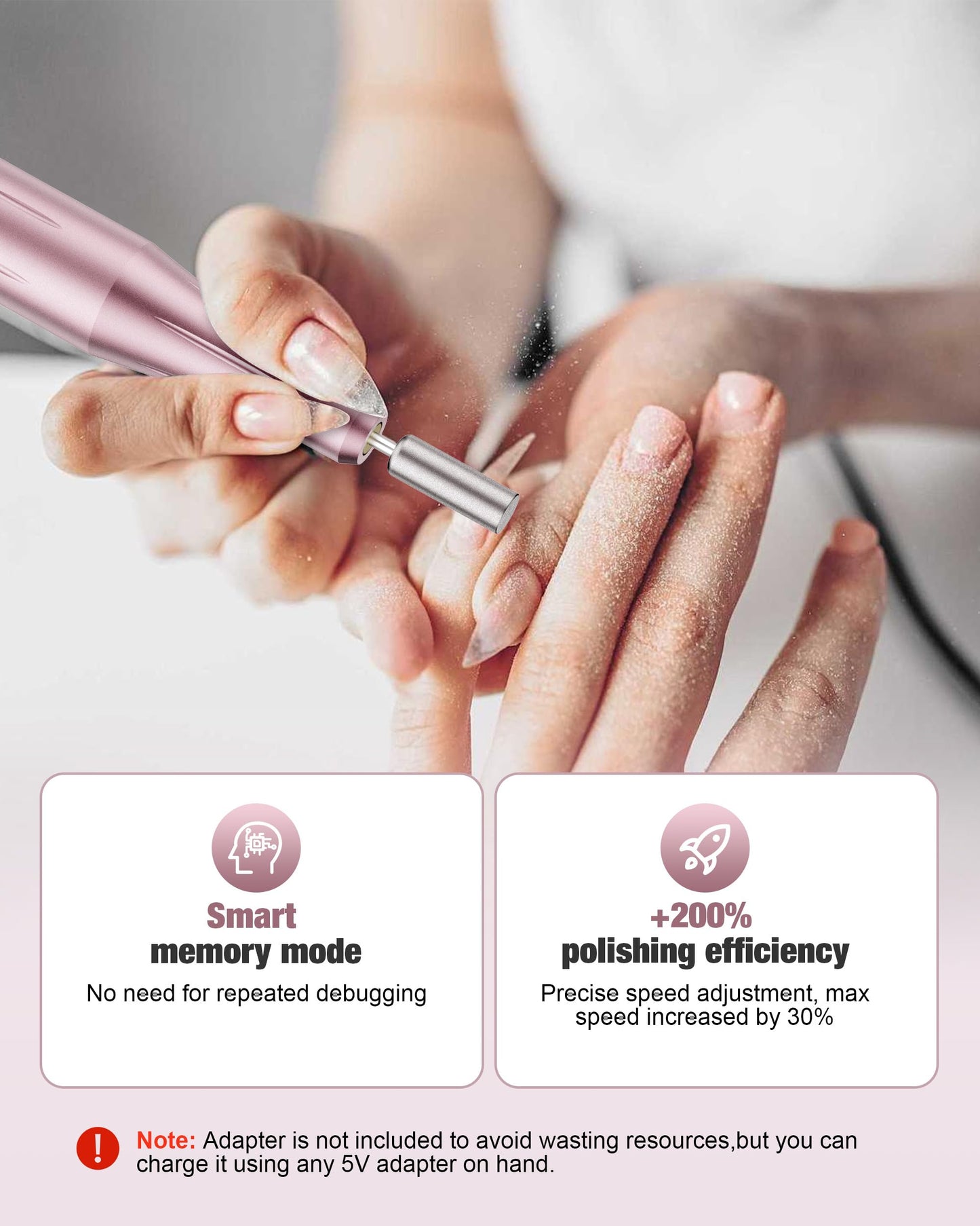 Ruaeoda Cordless Nail Drill Electric File: Professional for Acrylic Gel Dip Powder Nails Portable Nail Drill Machine Kit for Manicure Pedicure Nail efile Set Portable Electric Pedicure Kit