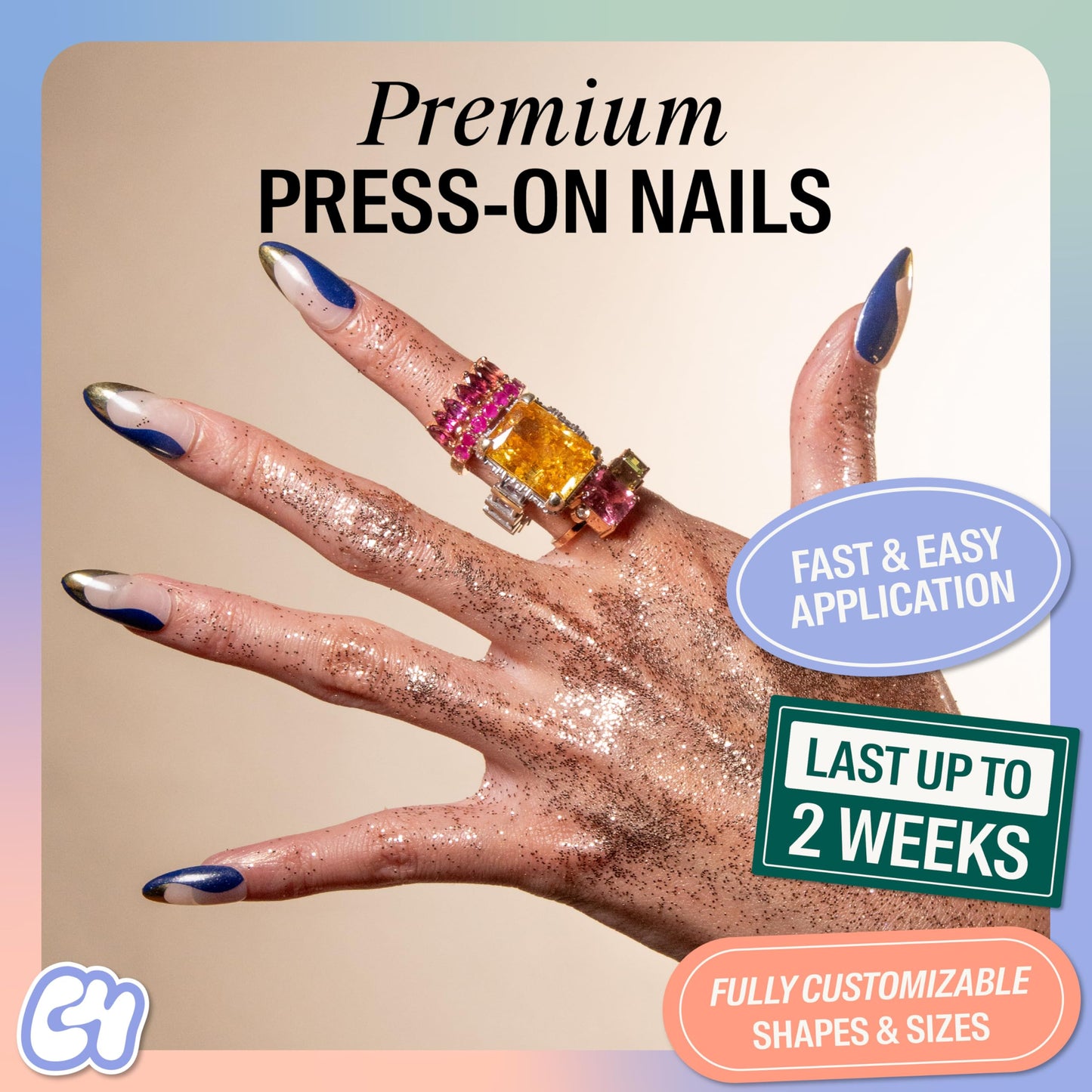 Chillhouse - Chill Tips, Press on Nails Kit - Catch the Crown (Almond) - 30 Nail Shapes & Sizes - Up to 2 Weeks of Wear - Customizable Fit - Reusable - Latina Founded & Women Owned - Beauty, Self Care