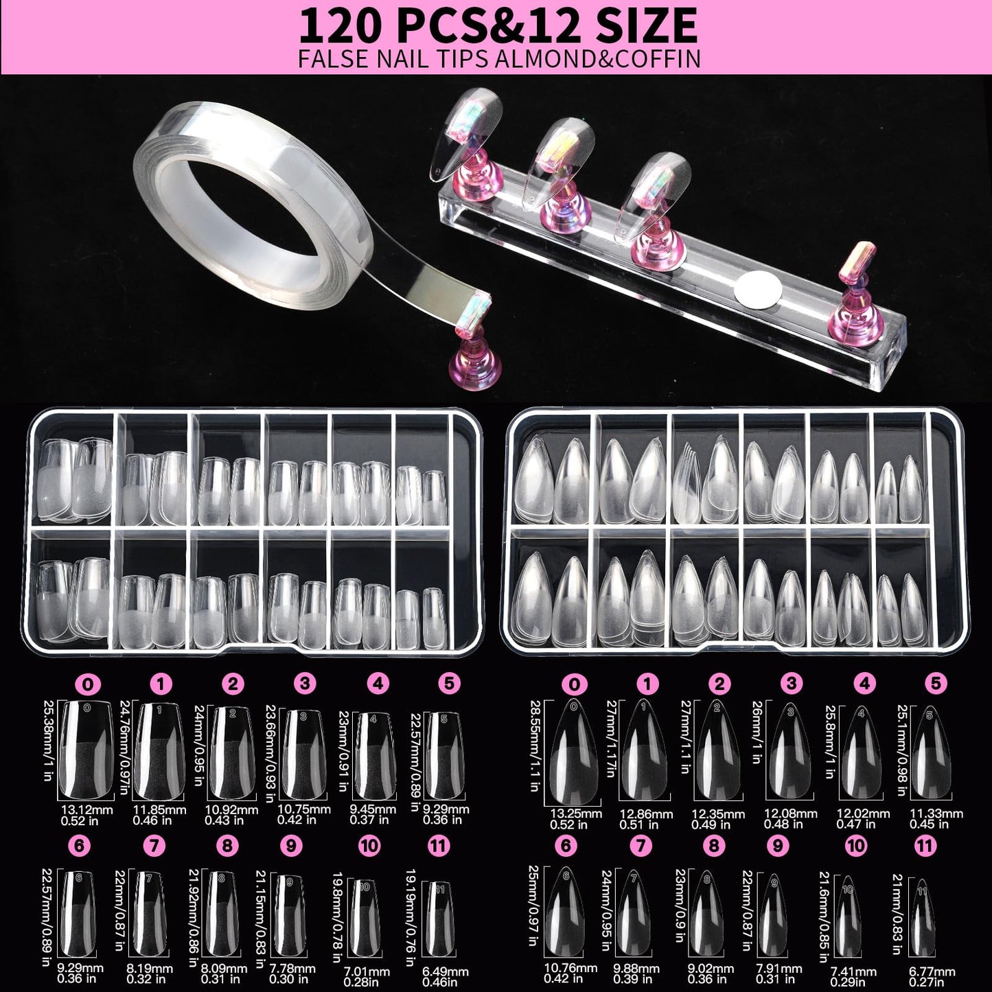 FANDAMEI Nail Art Kit, 54 Pcs Nail Tool Set with 6-Color Nail Polish, 20 PCS Nail Art Brushes, 2 Box False Nail Tips, 6 Jar Chrome Nail Powder, 4 Box Nail Charms, 10 Sheet Nail Stickers for Beginners