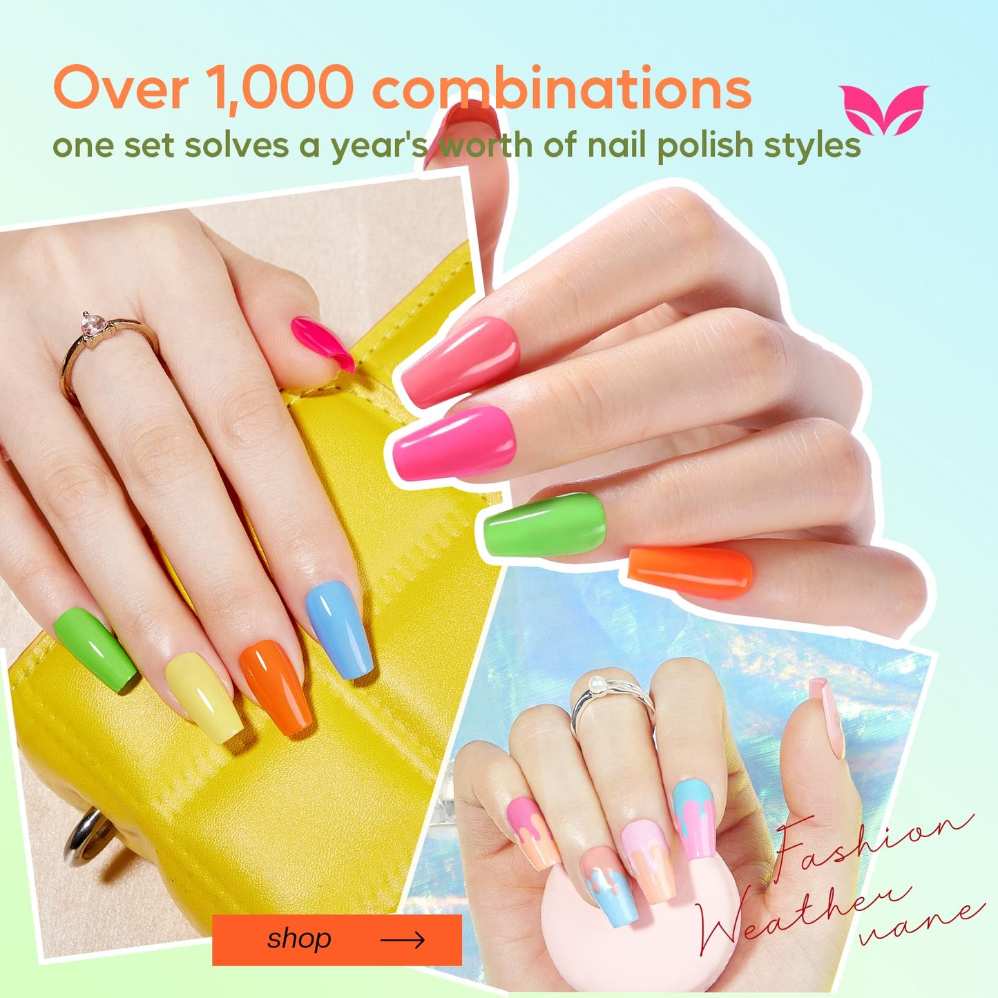 Morovan Nail Polish Set Fingernail: 2026 Spring Summer Gift 36PC Glitter Bright Air Quick Dry Nail Polish Kit with 2-in-1 Base Top Coat Regular Pack Finger Nail Art DIY Home for Women Girls 0.18 FI oz