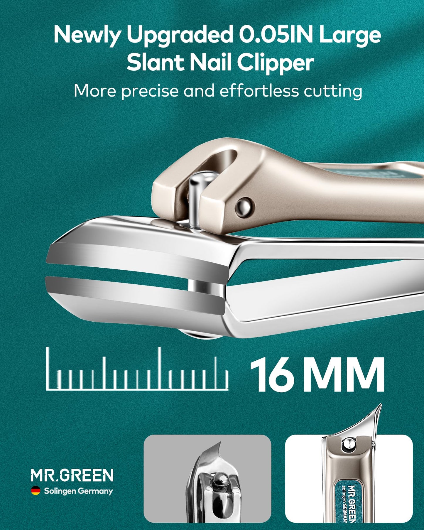 MR.GREEN Ingrown Nail Clippers, Slanted Curved Blade Nail Clippers for Ingrown Nails, Toenail Clippers for Thick Nails, Medical Grade Stainless Steel Professional fingernail Clippers For Men And Women