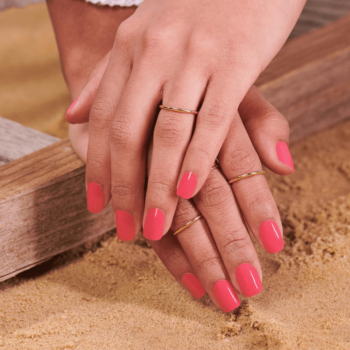 ColorStreet Watermelon Session - Juicy Watermelon Pink Nail Strips Creme Finish 16 Double-Ended Nail Polish Strips vibrant, Mouthwatering Color for a Fun, Fresh Manicure Easy to Apply, No Drying Time