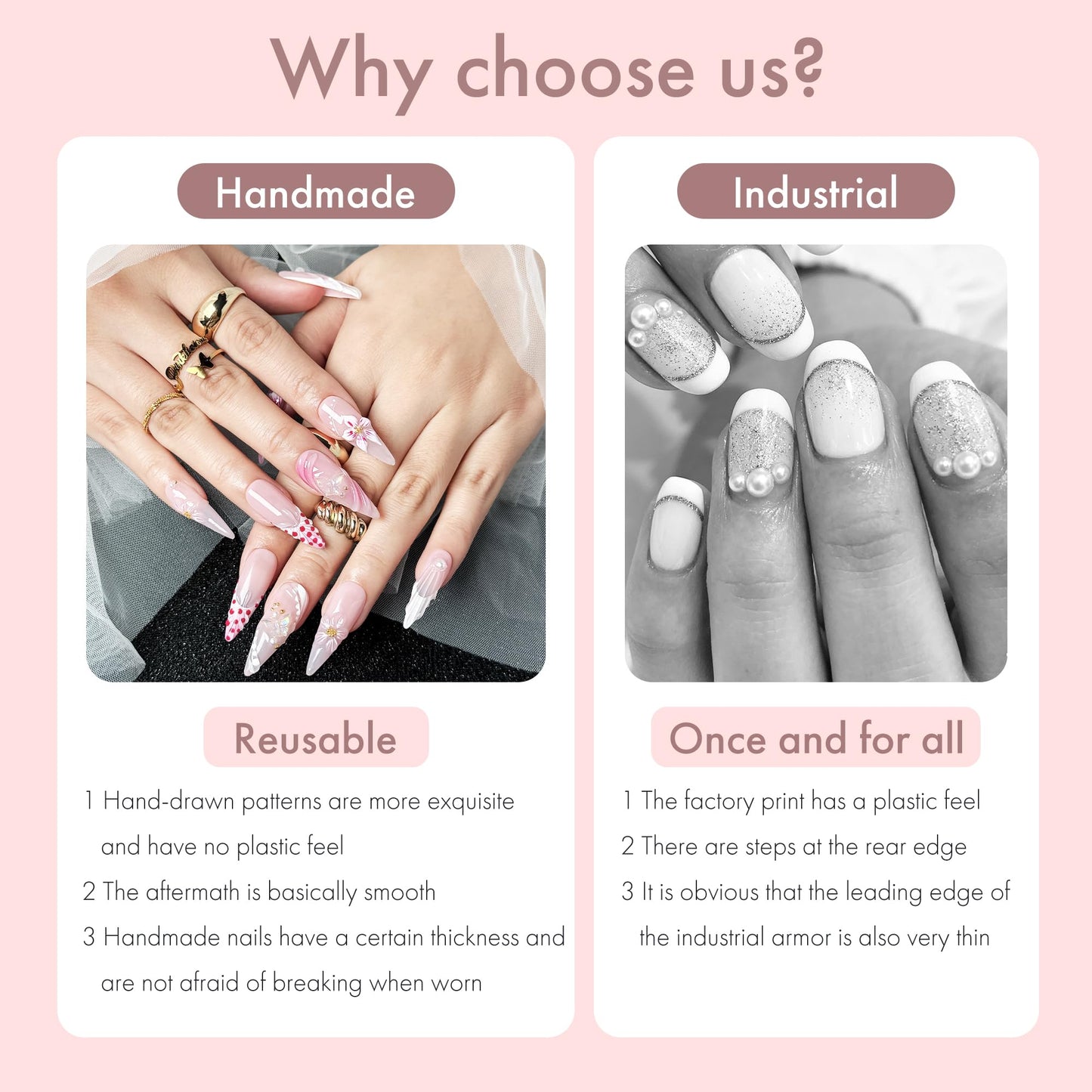Petal Whisper 10PCS Long Pink Floral Gradient Press On Nails, 3D Flower Pearl Gold Accent Elegant Wedding Fake Nails for Women, Soft Glam Korean Style Acrylic UV Gel Press-On Nails Set (Pink, XS)