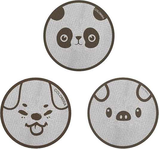58.5mm Espresso Puck Screen 3-Pack, Lower Shower Screen, Metal Coffee Reusable Filter for 58mm Espresso Portafilter Basket, 1.7 Thickness - 316 Stainless Steel(Cute Animal)