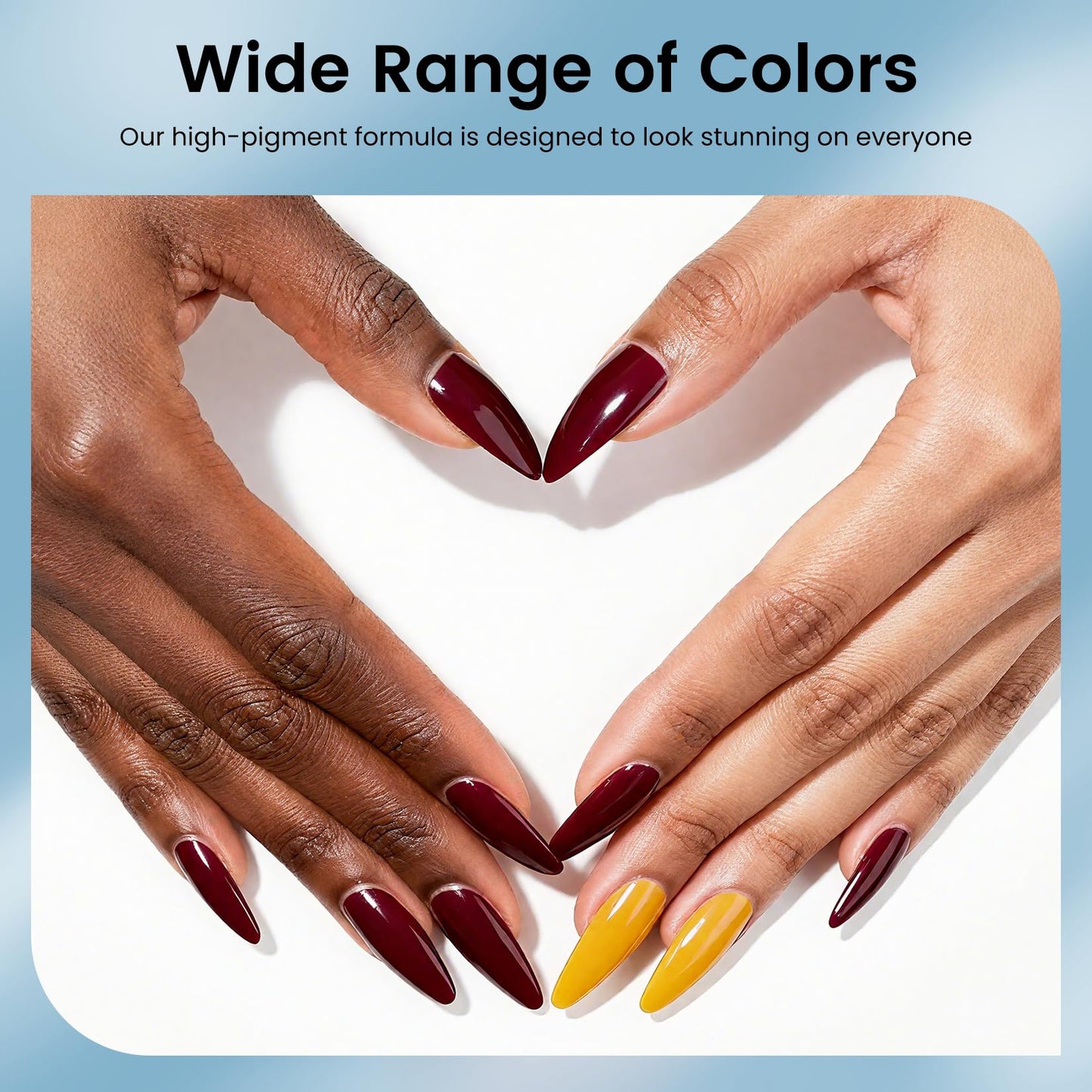 phoenixy 60 Pcs Gel Nail Polish Set, 54 Colors Gel Polish Milky White Burgundy Red Blue Yellow All Season 6 Pcs Base Top Coat DIY Beginners Gift Set for Women