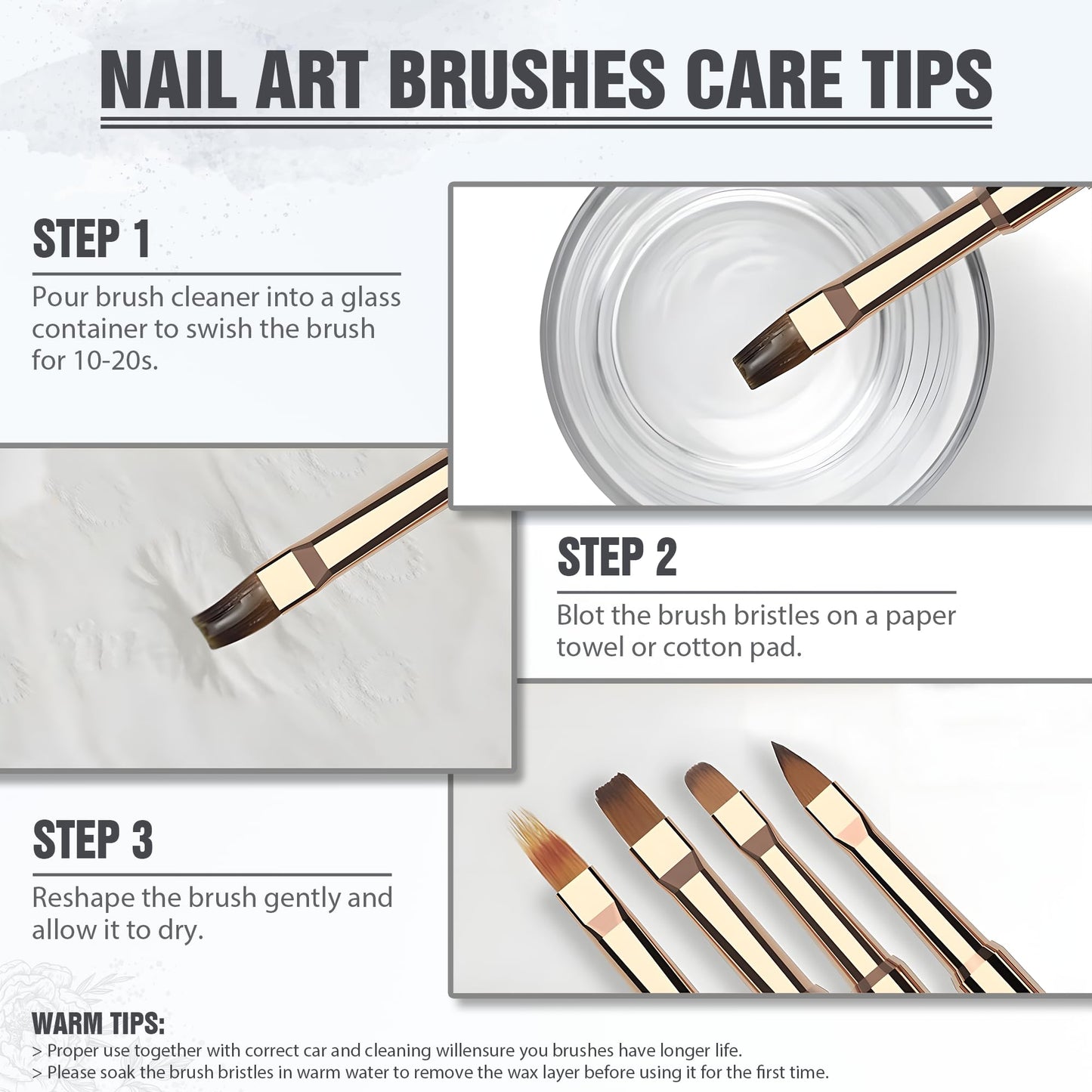 Nail Art Brushes Set, Professional 5Pcs Double-Ended Nail Brush Kit for Details, Long Lines, Ombre & 3D Design-Perfect for DIY Manicures & Salons (Blue)