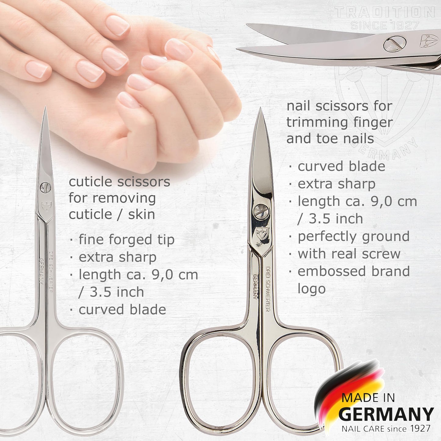3 Swords Germany - brand quality 16 piece manicure pedicure grooming kit set for professional finger & toe nail care scissors clipper synthetic leather case, Made in Germany