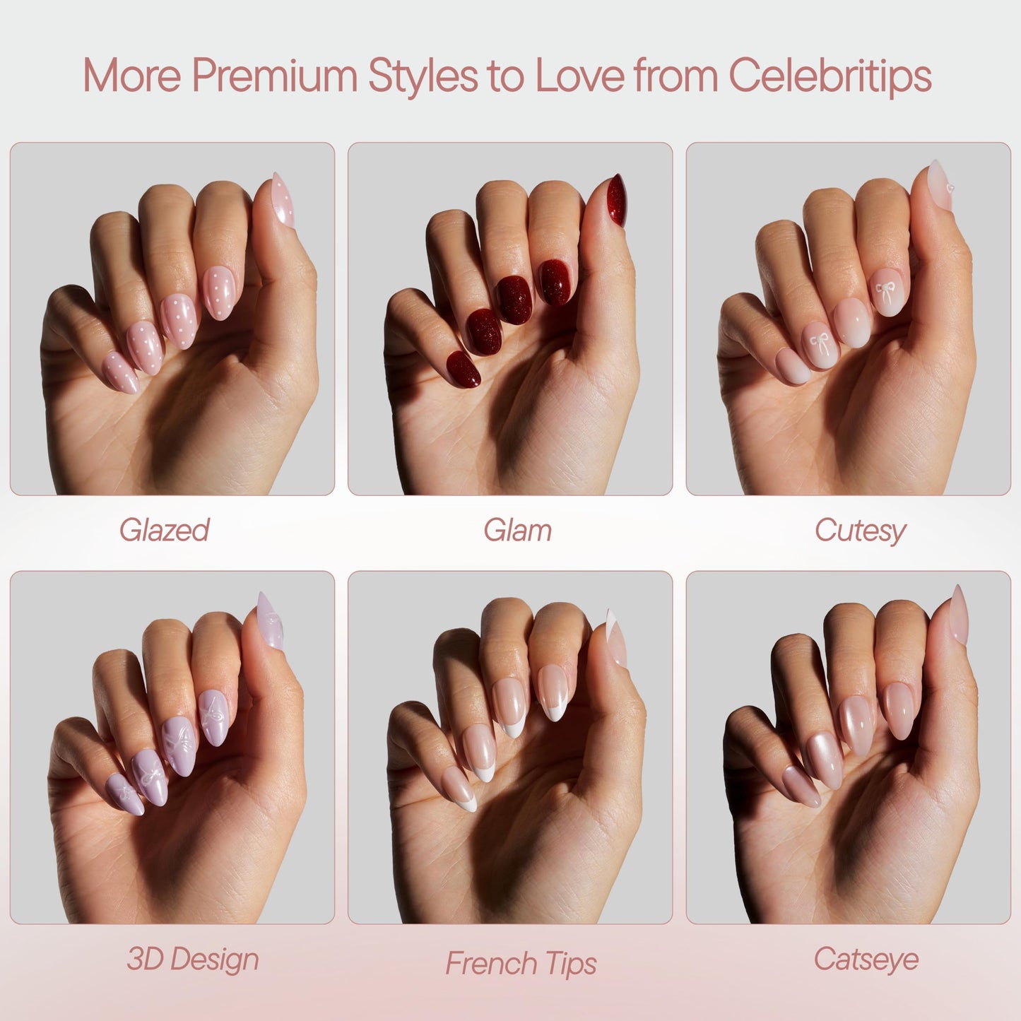 Celebritips Nail Art Press-Ons | Cinnamon Powder, Short Almond Nails, Reusable, Salon Quality Fall Nails | 16 sizes - 32 Nails Kit with Super-hold Nail Glue and Sticky Tabs