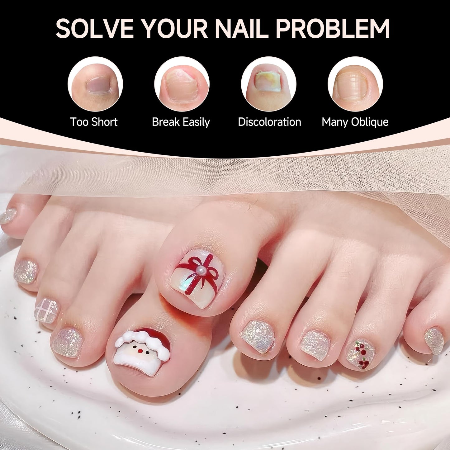 UNA GELLA Toe Nail Tips 312 Pcs Square Round Full Cover Fake Toe Nails Press On Clear 15 Sizes Pre-shape Soft Gel Toe Nail Tips Double Matte Acrylic Toenails for Nail Extensions DIY Home Nail Salon