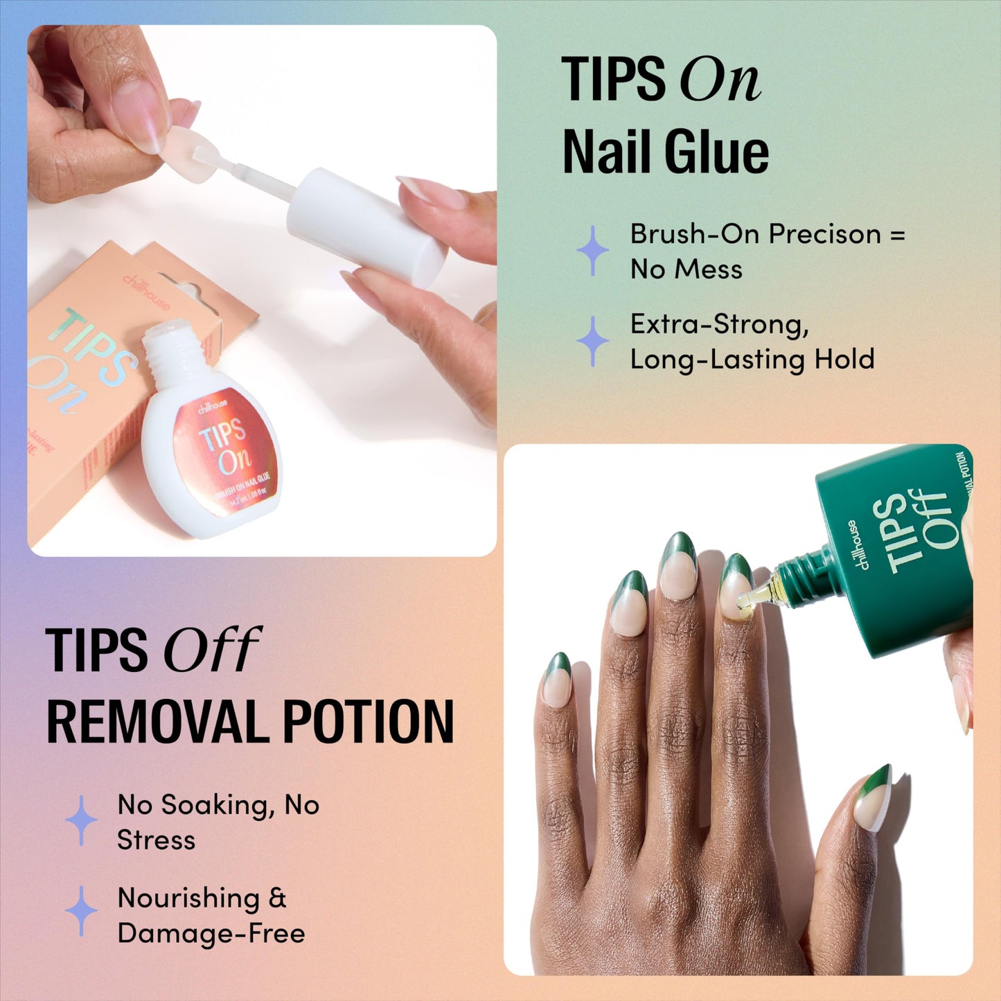 Chillhouse Chill Tips Signatures Press On Nails Kit, Corporate Baddie - 30 Nail Shapes & Sizes, Dual-Sided Buffer & File, Cuticle Stick & Glue - Long-Lasting Nail Art Manicures