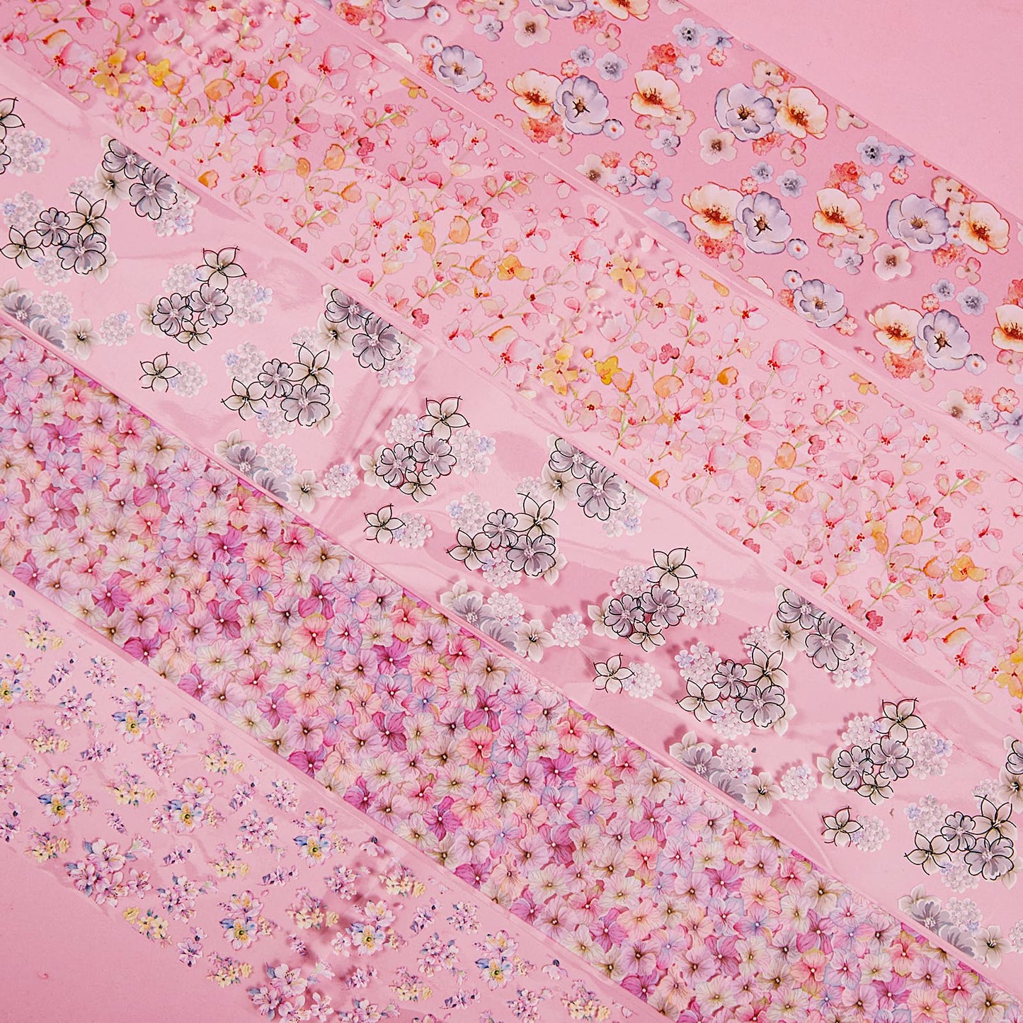 XEAOHESY 10 Rolls Flower Nail Foil Transfer Stickers Flowers Nail Art Decals Floral Nail Foils Transfer Sticker