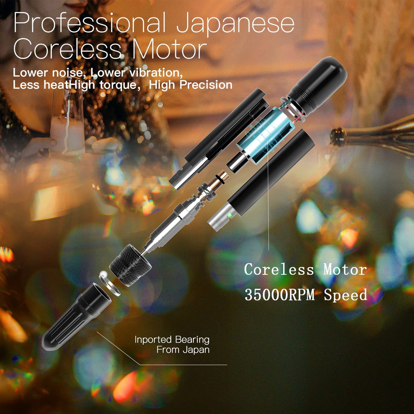 Professional Rechargeable Nail Drill Machine, Lavinda Diamond 35000RPM Electric Nail File, UV LED Nail Lamp, Lavinda Cordless Gel Nail Lamp 48W Rechargeable Nail Dryer