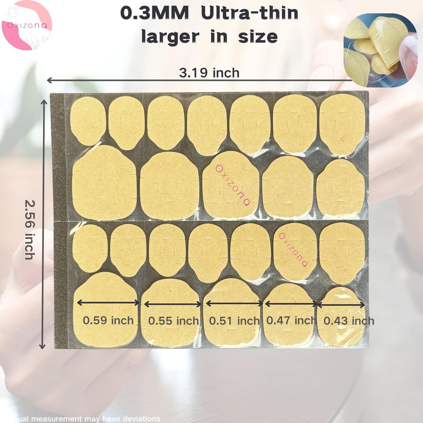 OXIZONA Nail Adhesive Tabs Strong Nail Glue Stickers for Press Ons Waterproof Breathable Jelly Double Sided Adhesive Tabs 20 Sheets(480pcs)