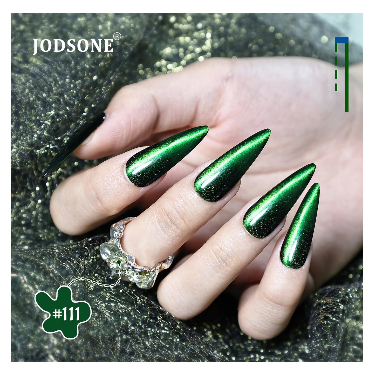 JODSONE Cat Eye Gel Nail Polish 10 Colors Blue Green Red with Base Coat Top Coat Magnet Stick Glazed Amber Cat Eye Gel for Home DIY