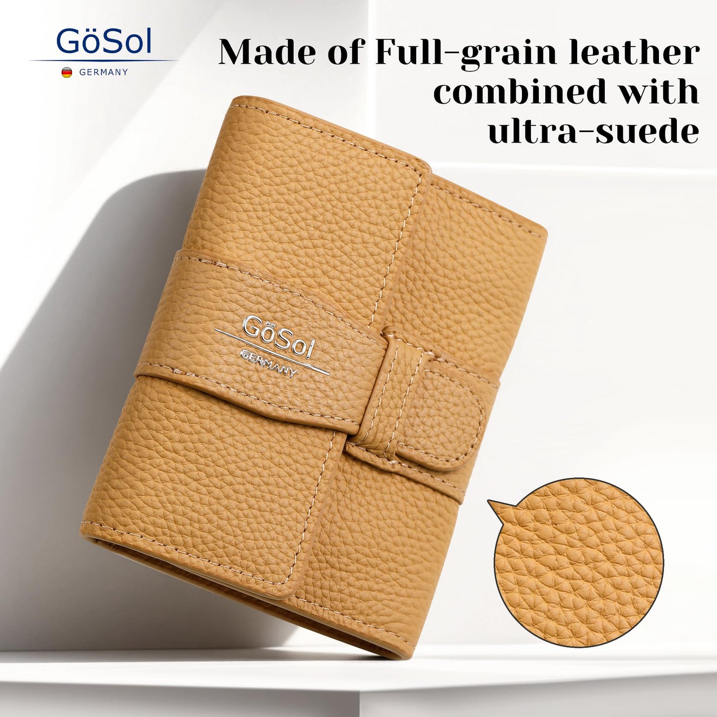 GÖSOL 5Stk. Manicure Sets Pedicure Kits Stainless Steel Nail Clipper Personal Care Tools with Full-Grain Leather Case