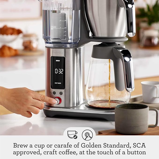Breville Luxe Drip Coffee Machine BDC415DBL, Damson Blue, Glass Carafe