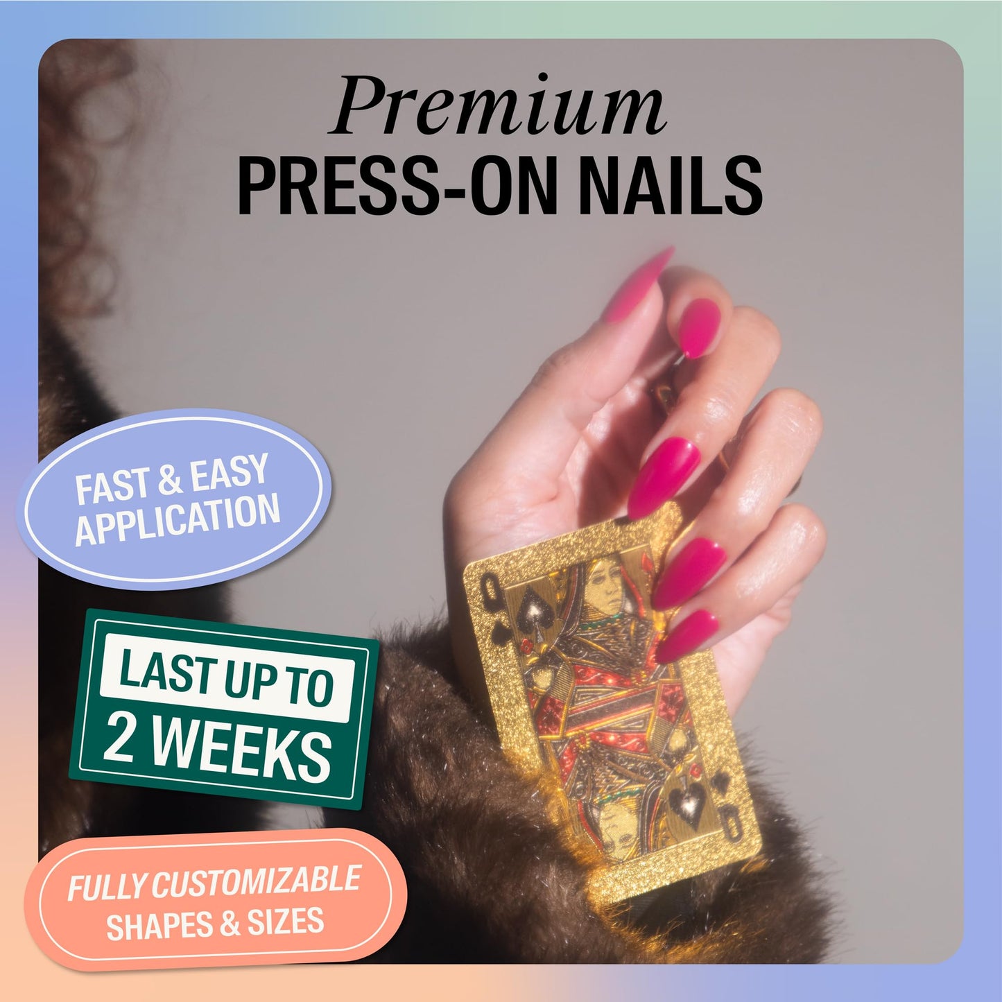 Chillhouse - Chill Tips, Press on Nails Kit - Luck Be a Lady (Long Almond) - 30 Nail Shapes & Sizes - Up to 2 Weeks Wear - Customizable Fit - Reusable - Latina Founded, Women Owned, Beauty, Self Care