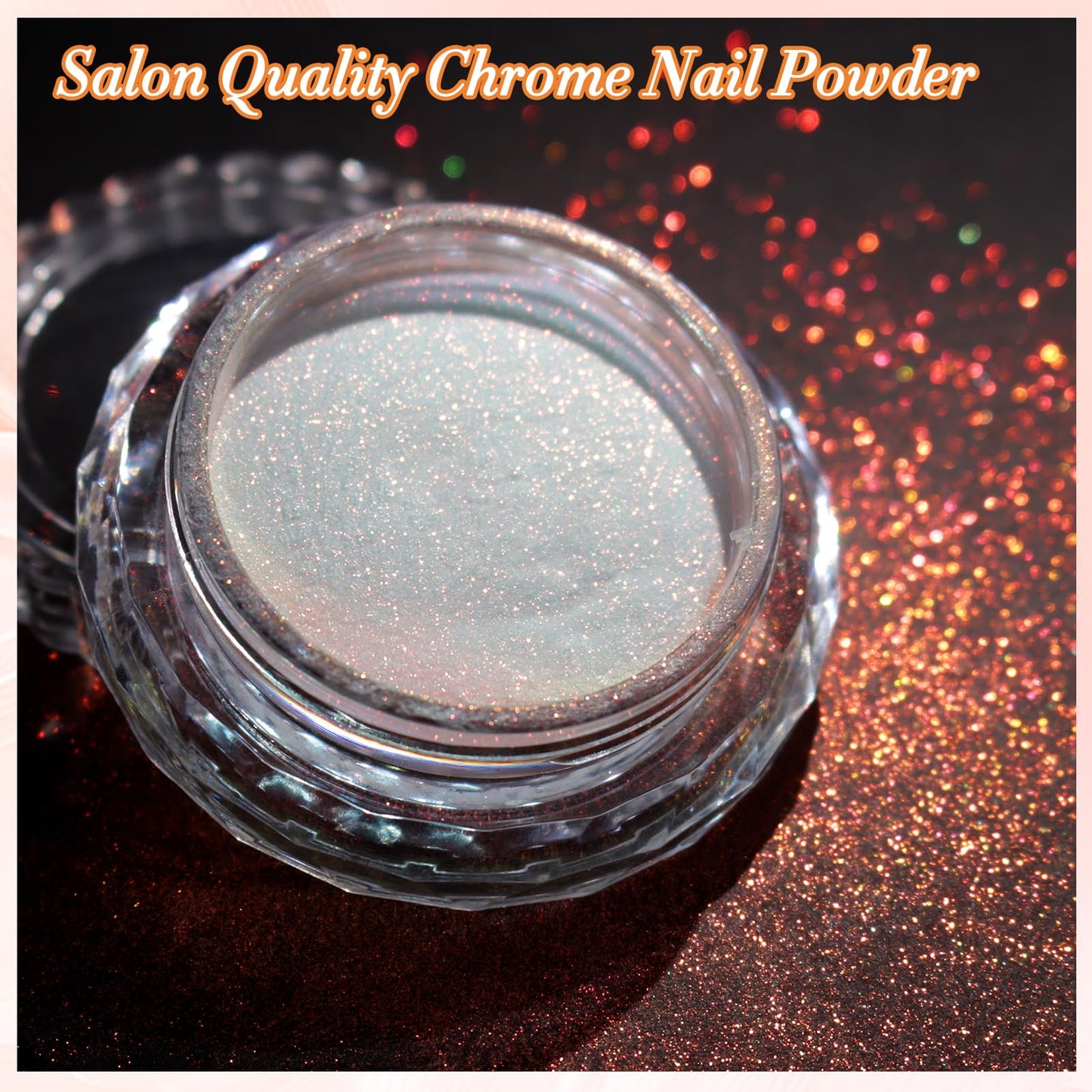 FNNZ Unicorn Chrome Nail Powder, Aurora Unichrome Mermaid Aurora Nail Powder Pigment Pearlescent Nail Art Glitter Decoration for Home DIY Nail Salon Manicure - Sunset Glow