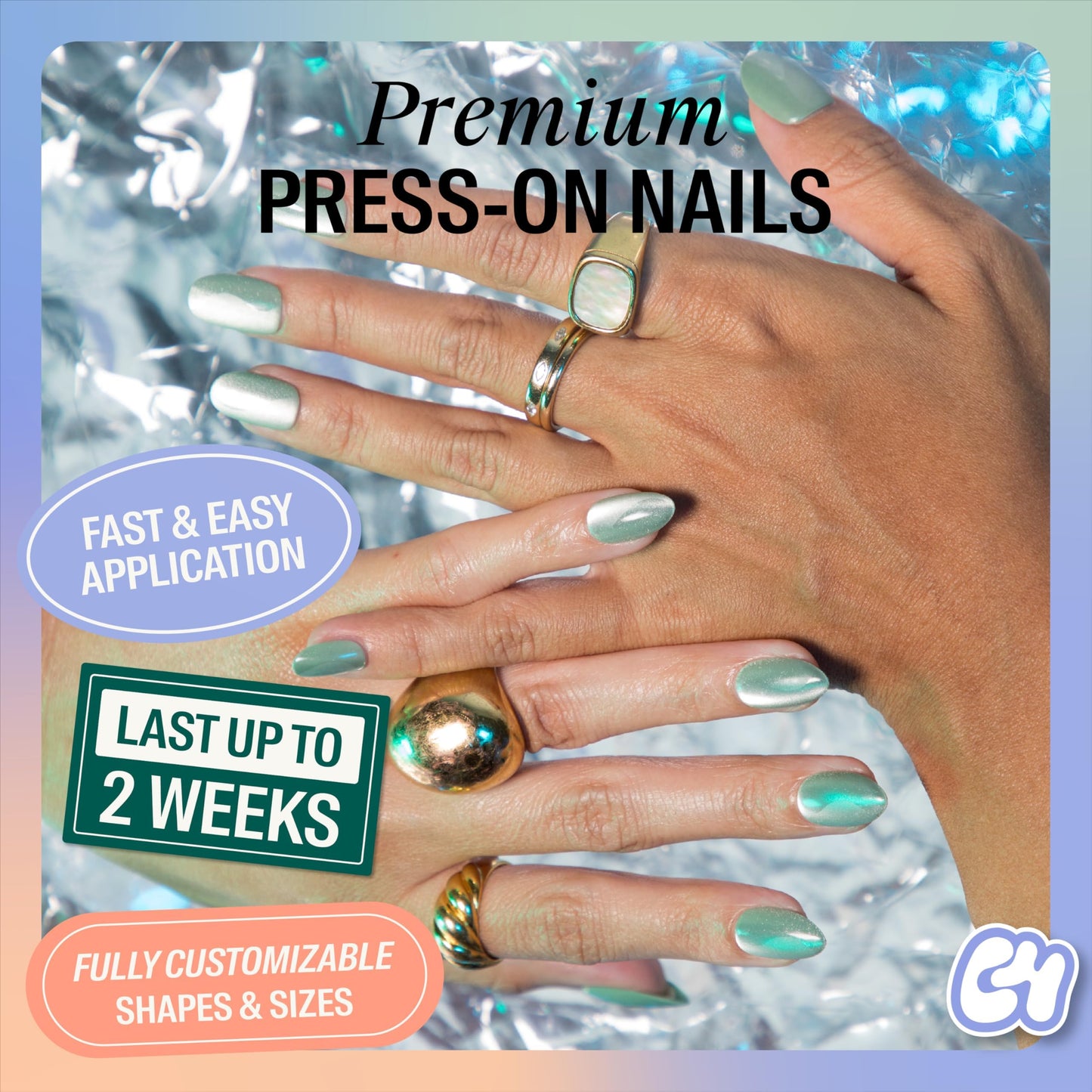 Chillhouse - Chill Tips, Press on Nails Kit - Sea Siren (Almond) - 30 Nail Shapes & Sizes - Up to 2 Weeks of Wear - Customizable Fit - Reusable - Latina Founded & Women Owned - Beauty & Self Care