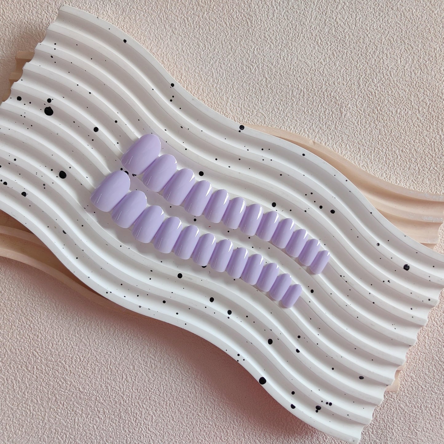 KQueenest Upgrade Thick Acrylic Press on Nails Short Oval, Classic Lilac Fake Nails for Women Daily Wear, Gel-Like Acrylic Nails Press on Short Almond, Natural Fit Reusable Glue on Nails in 24 Pcs