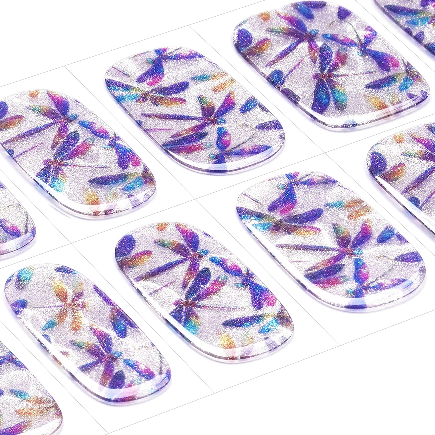 DANNI & TONI Semi Cured Gel Nail Strips Dragonfly Cat Eye Gel Nail Stickers 28 Stickers Gift for Woman | Dragonfly Dream