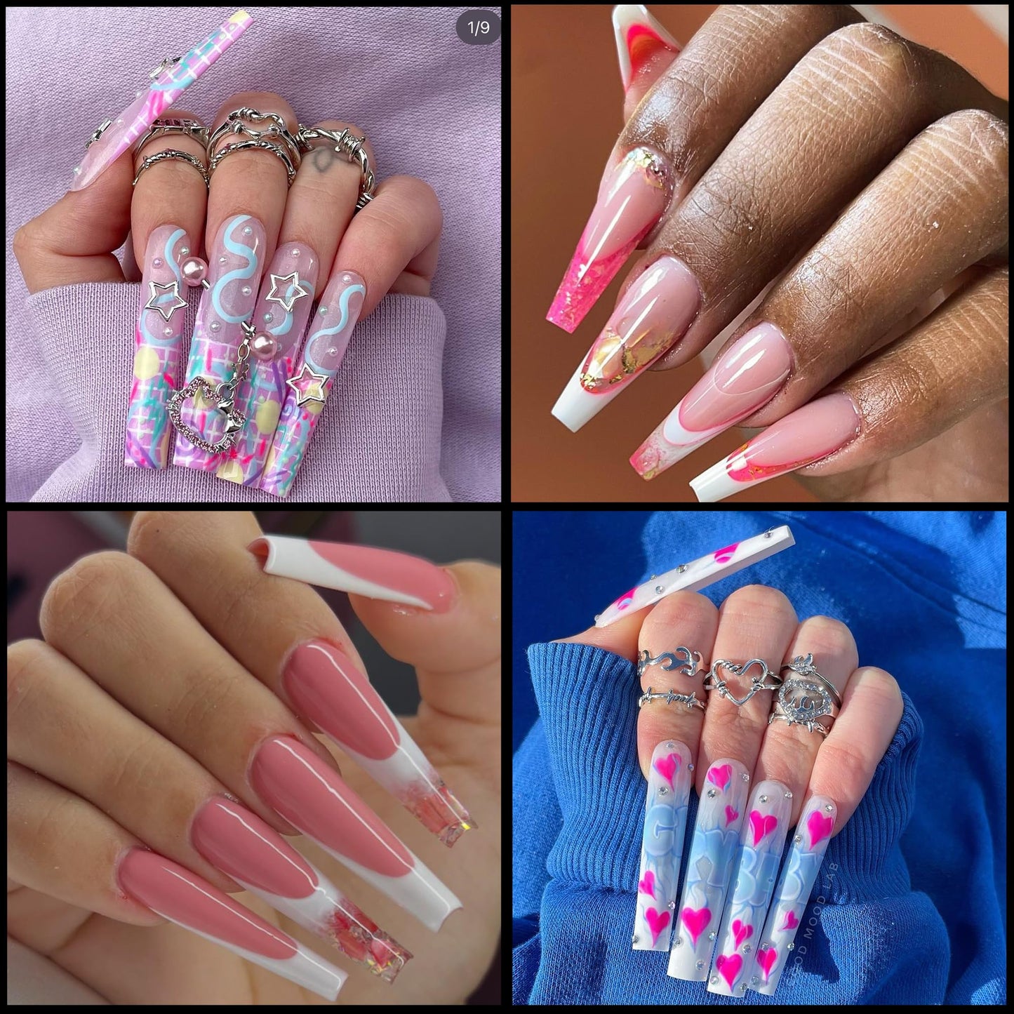 UNA GELLA Soft Gel Nail Tips XXL 432pcs Square Coffin No C Curve Clear Tapered Straight Nail Tips 2 Style For Salon Home DIY