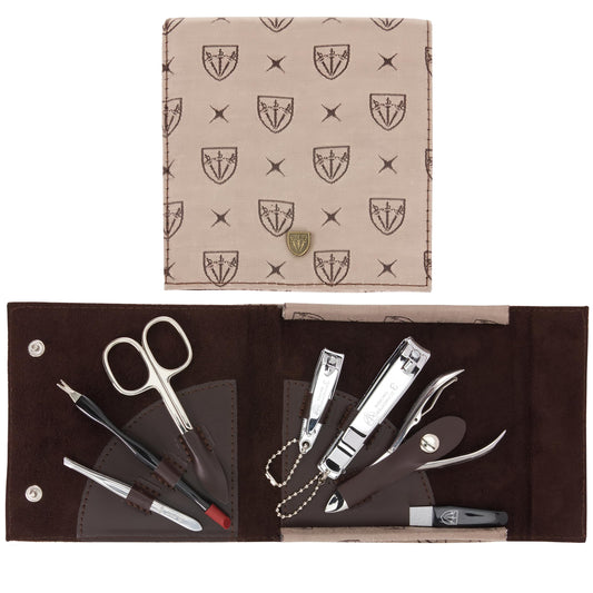 3 Swords Germany - brand quality 7 piece manicure pedicure grooming kit set for professional finger & toe nail care scissors clipper textile case in gift box, Made in Germany