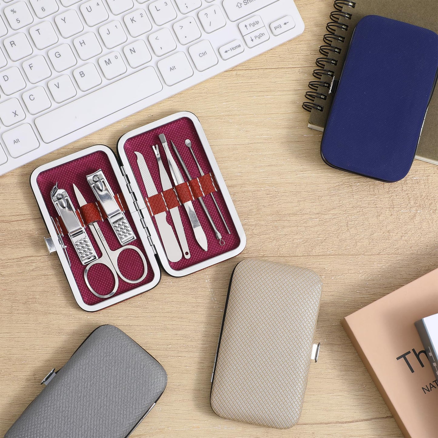 12 Pcs Manicure Set Bulk, Nail Clippers Kit Stainless Steel Fingernail Clippers Set, Sturdy Nail Tip Cutter Trimmers Professional Grooming Toenail Clippers Personal Pedicure Kits Gift Mini Nail Clippe