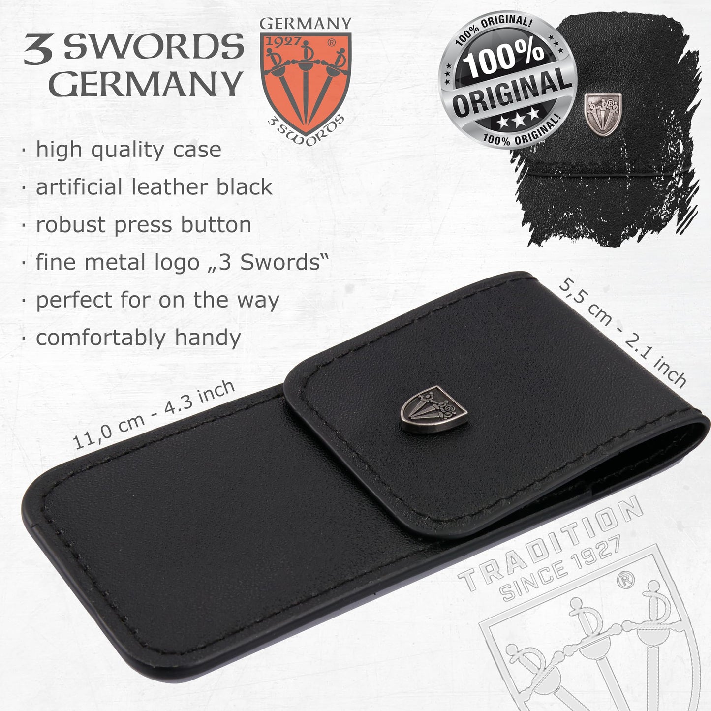 3 Swords Germany – Brand Quality fingernail & toenail Clipper, Manicure, Pedicure Nail Care by with Metal Nail File and case, red Edition